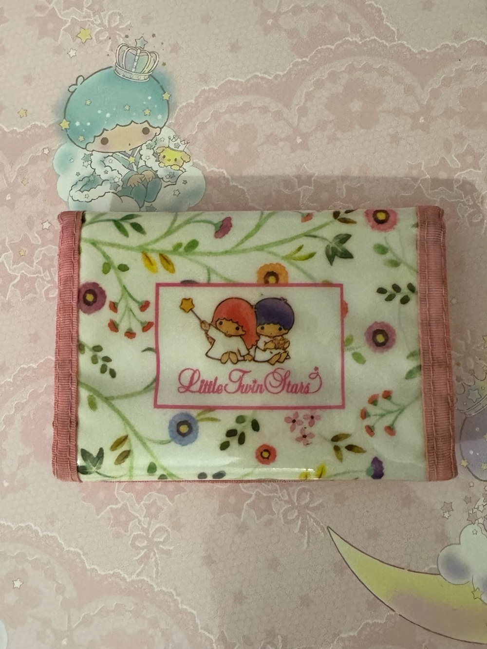 Rare Vintage Sanrio Little Twin Stars Pink Floral Wallet